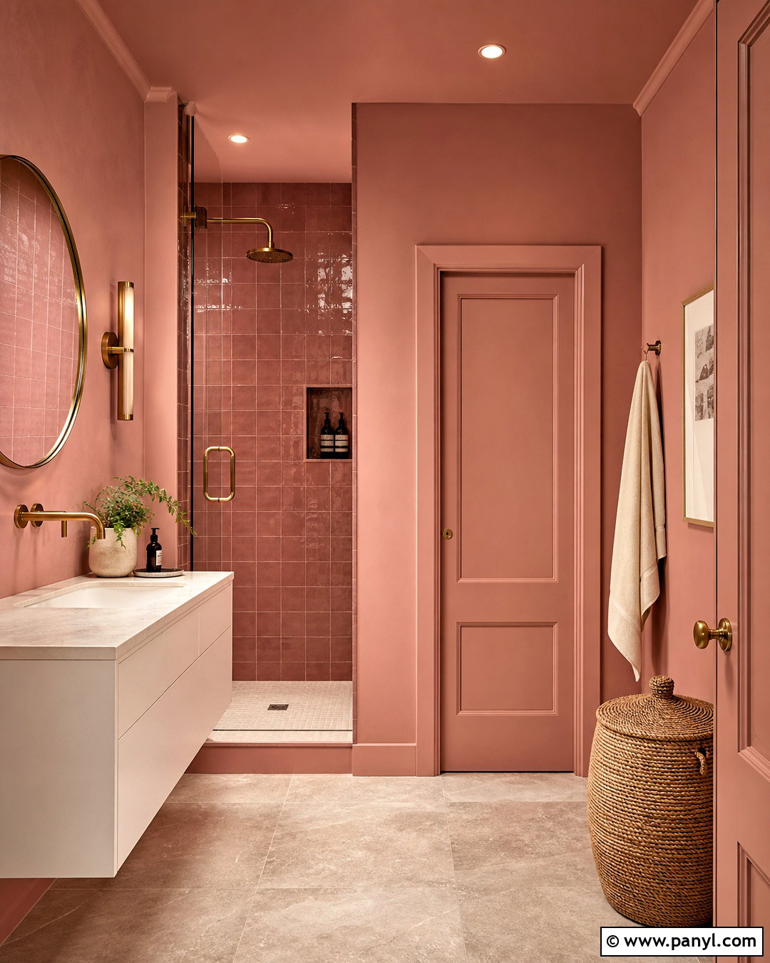 Dusty Rose Pink Bathroom - 20 small pink bathroom ideas