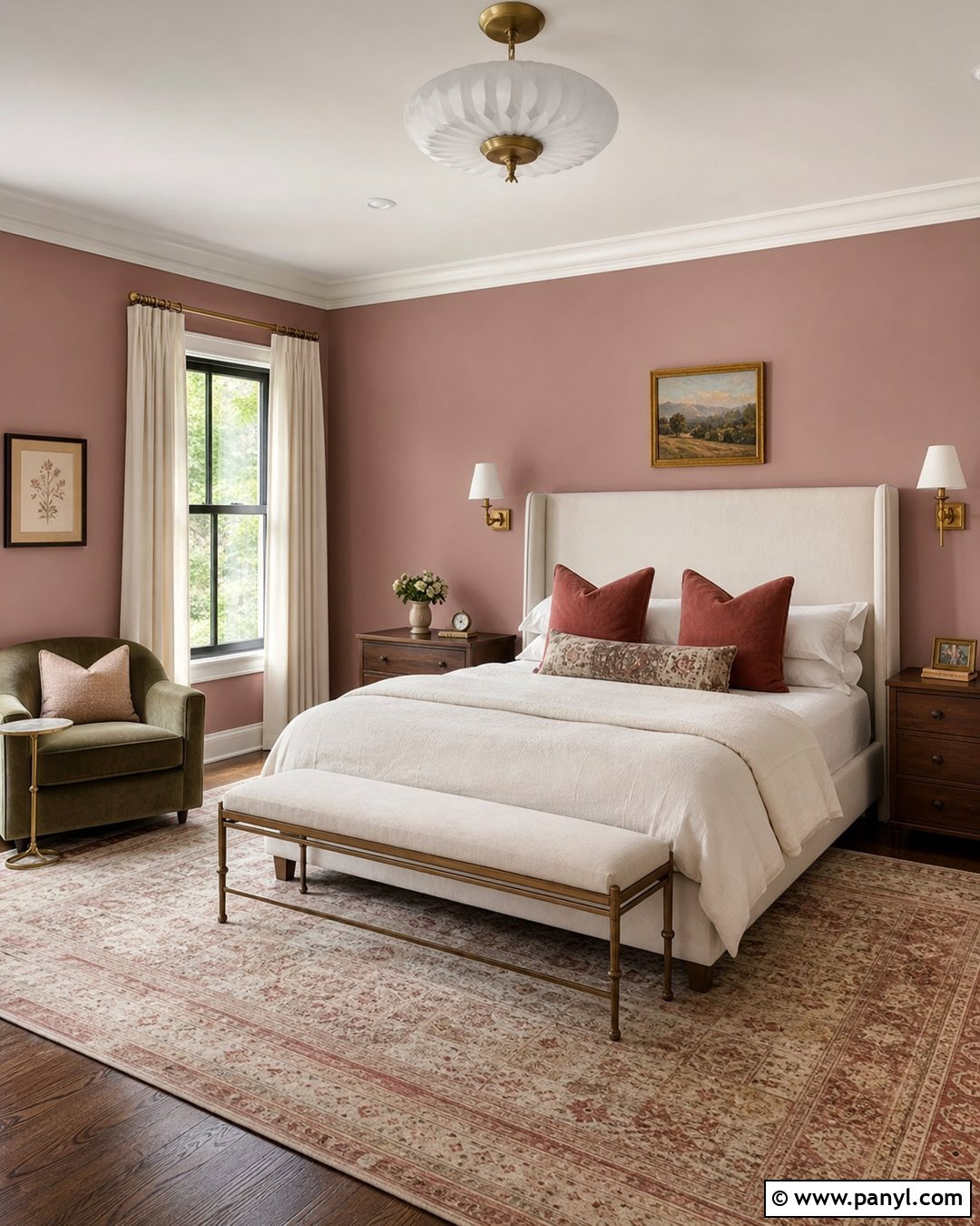 Dusty Rose Pink Bedroom - 35 Pink Wall Color Ideas
