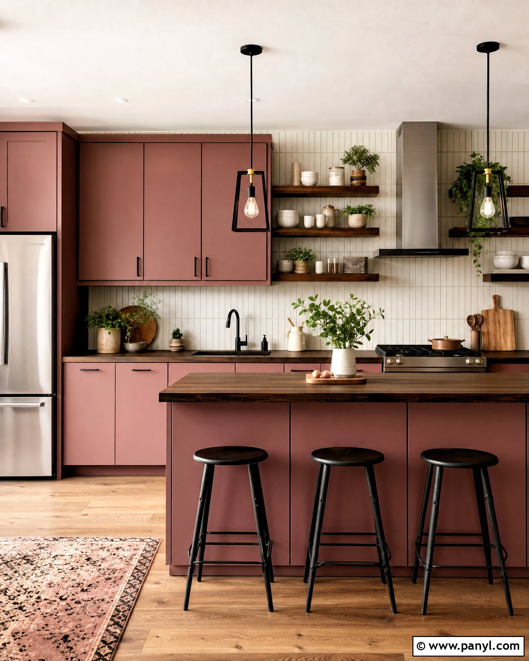 Dusty Rose Pink Kitchen - 20 pink kitchen decor ideas