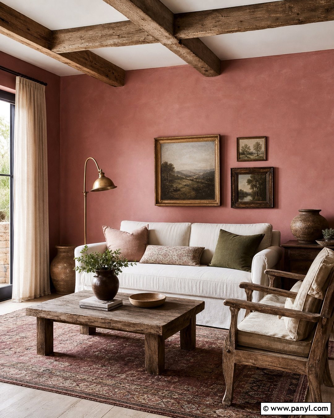 Dusty Rose Pink Living Room Walls - 20 Rustic Pink Wall Color Ideas