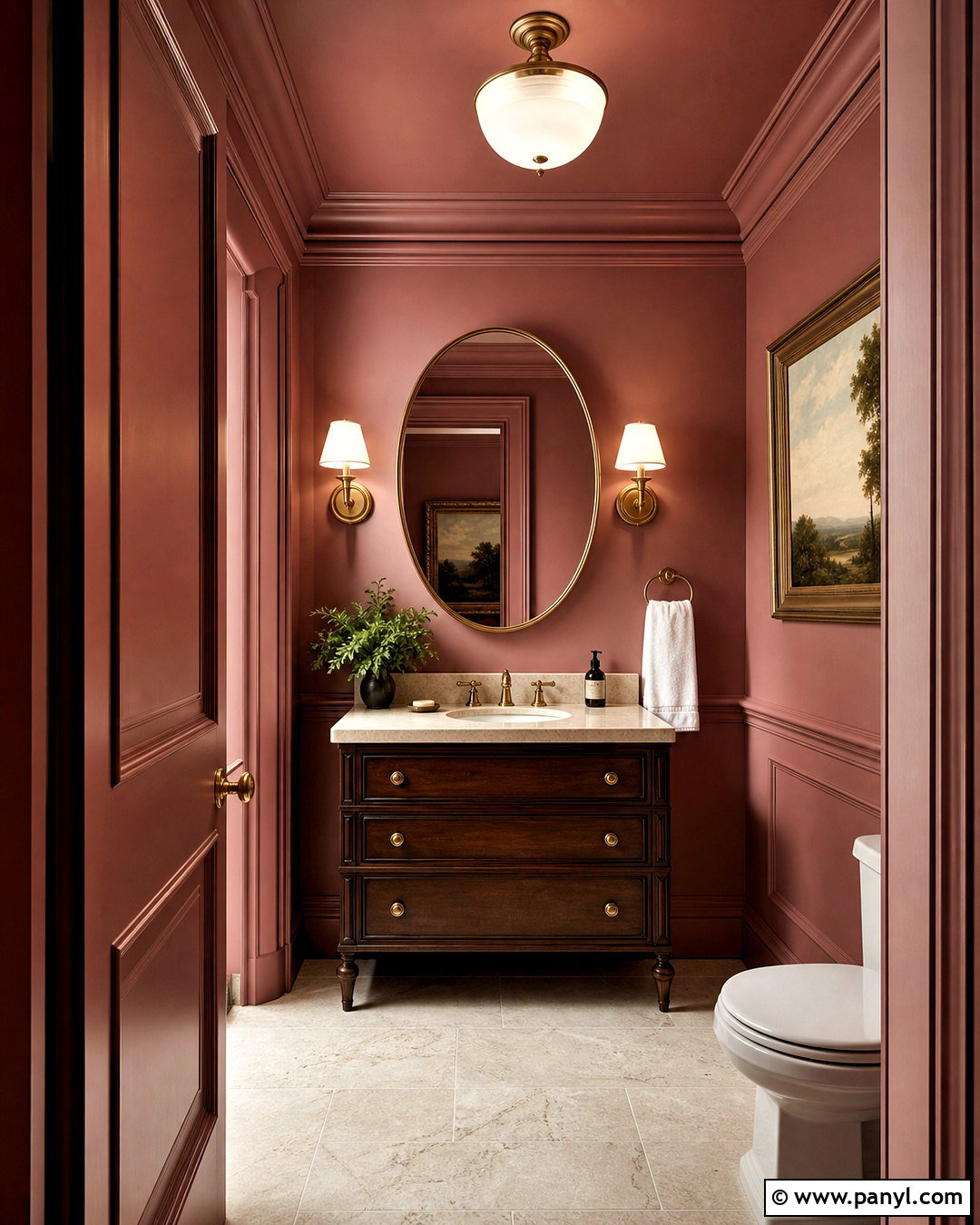 Dusty Rose Powder Room Color Drench - 20 dusty rose paint color ideas