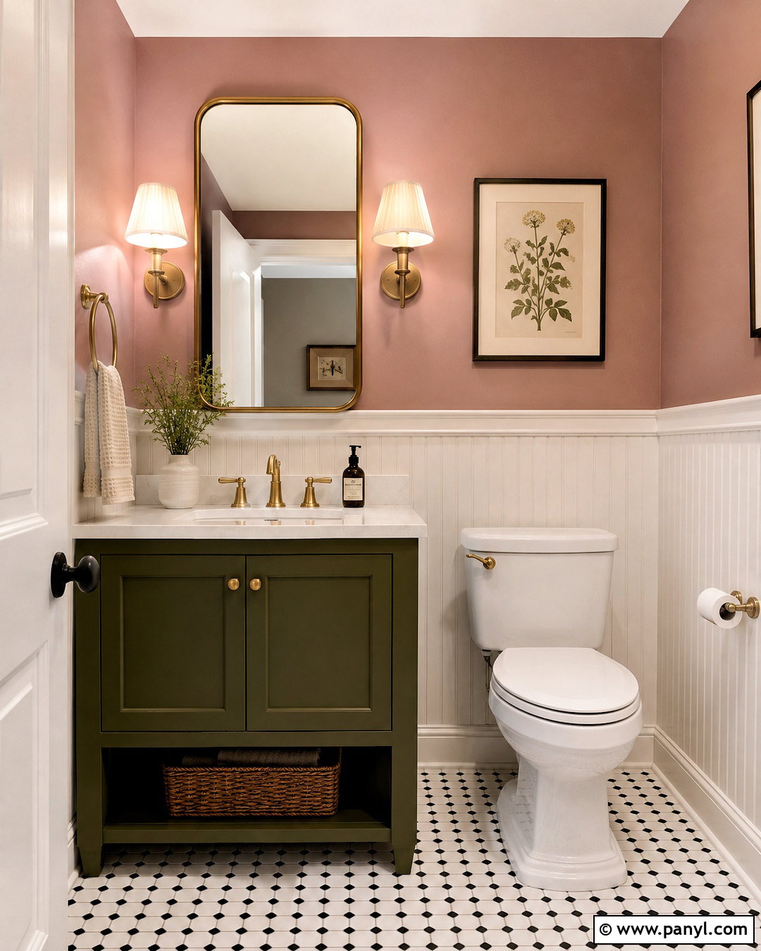 Dusty Rose Powder Room - 20 powder room paint colors