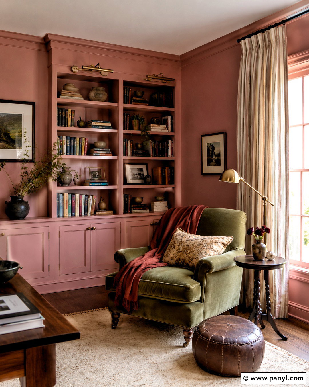 Dusty Rose Reading Room - 20 pastel room colors