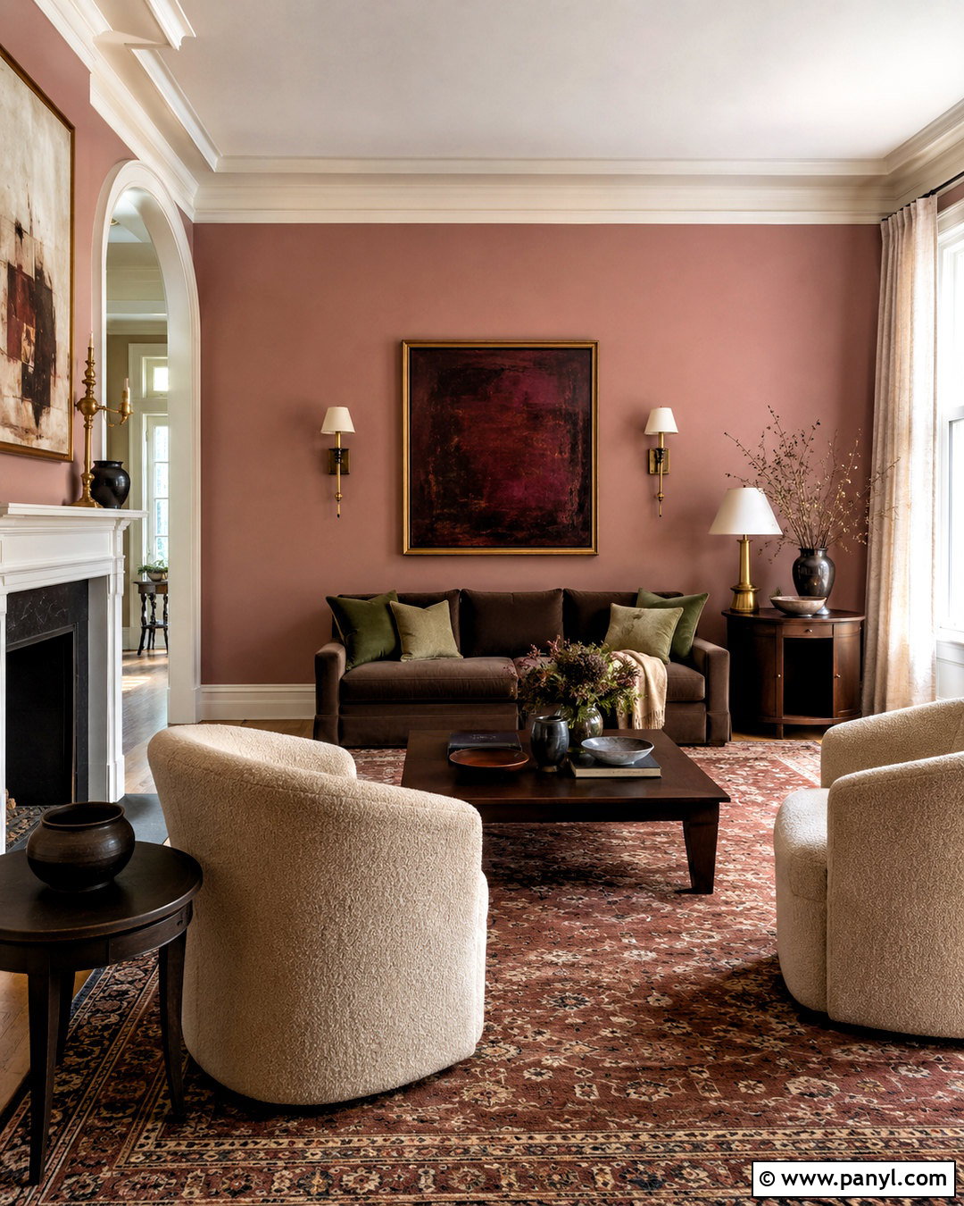 Dusty Rose Sitting Room - 35 Sitting Room Paint Color Ideas