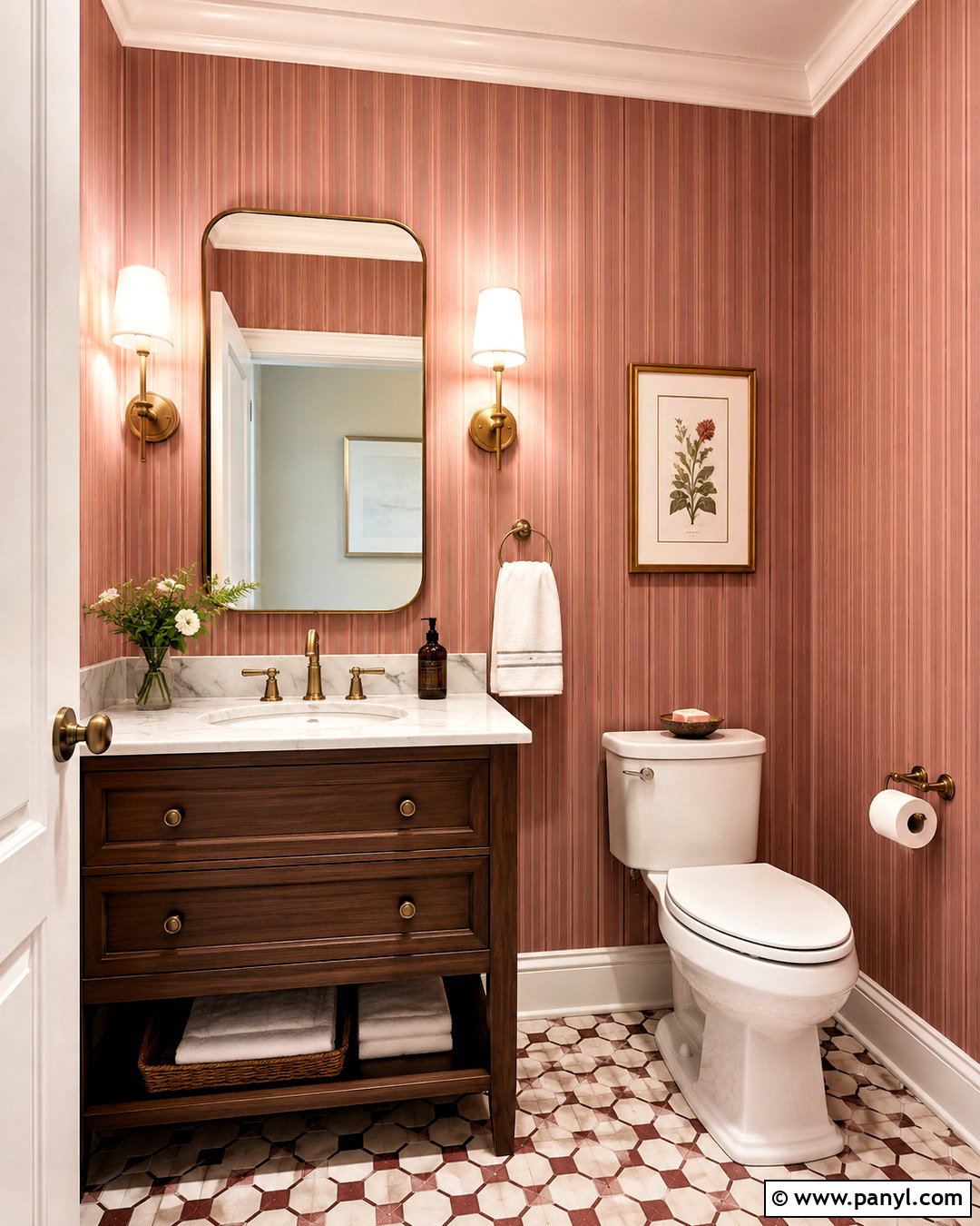 Dusty Rose Stripe Wallpaper - 40 Wallpaper Colour Ideas