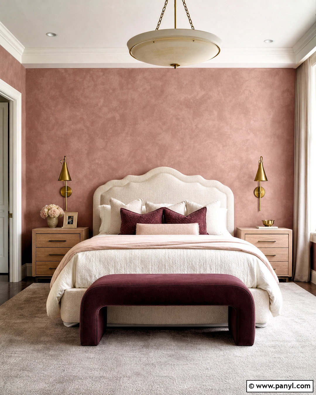 Dusty Rose Suede Texture Wall - 20 bedroom texture paint wall ideas