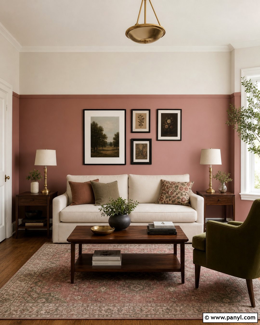 Dusty Rose Two Tone Living Room - 25 Dusty Rose Wall Color Ideas