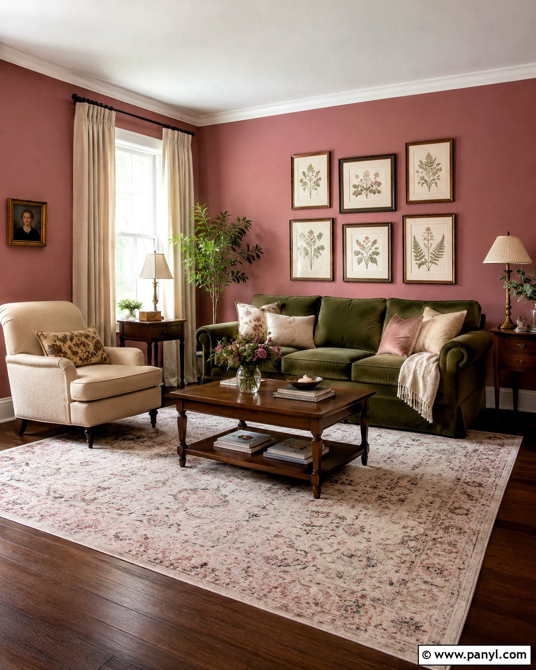 Dusty Rose Wall Color With Green Sofa - 35 Wall Color For Green Sofa Ideas