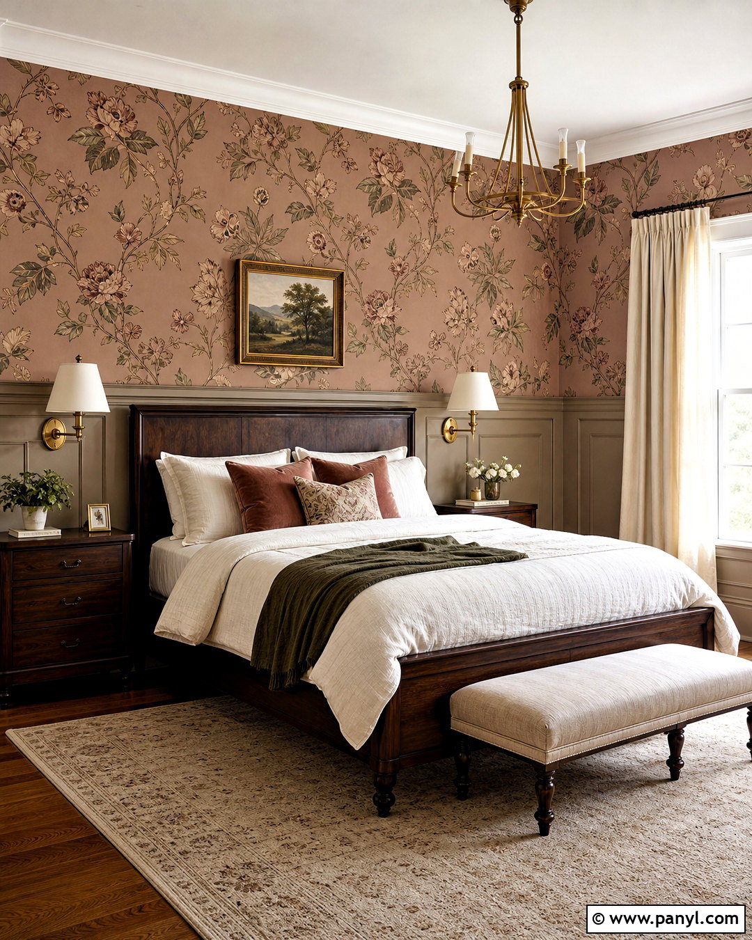 Dusty Rose Wallpaper With Wall Paneling - 20 dusty rose wallpaper ideas