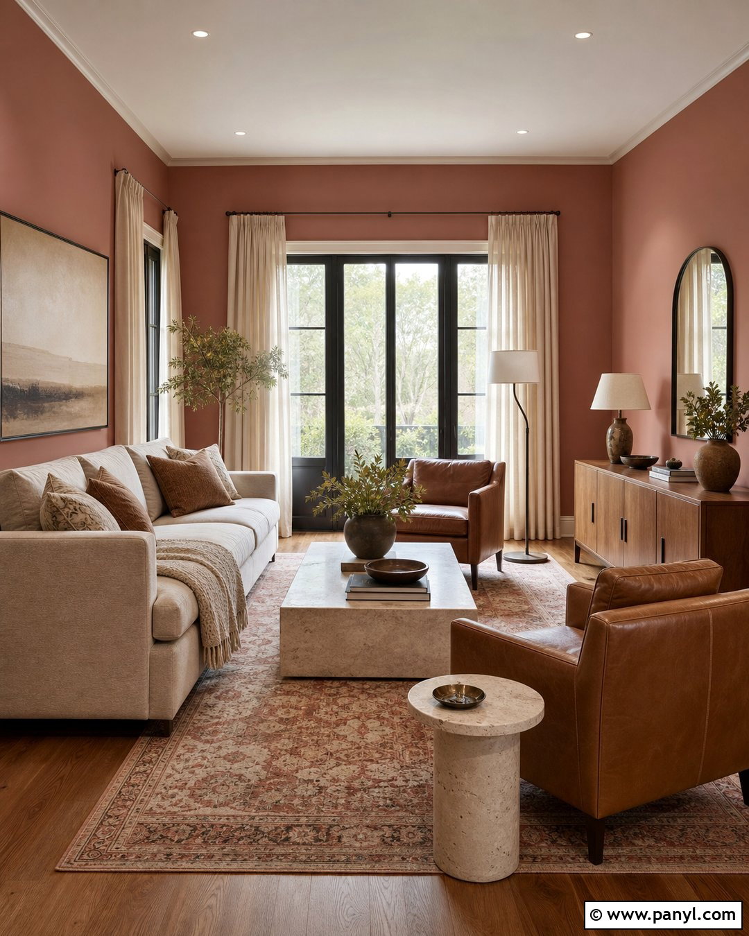Dusty Rose Walls With Beige and Tan - 35 Dusty Rose Wall Paint Ideas