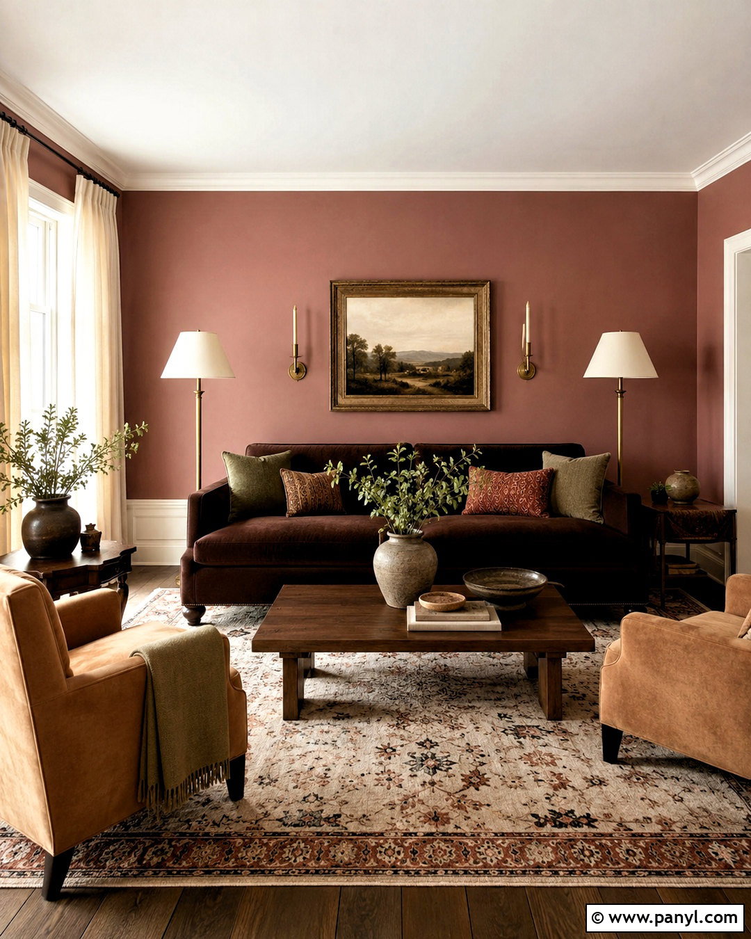 Dusty Rose Walls With Brown Furniture - 20 living room paint color ideas with brown furniture ideas