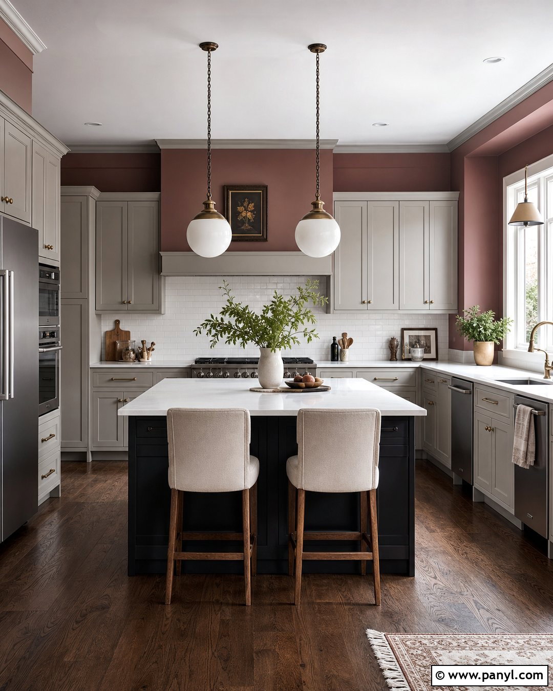 Dusty Rose Walls With Gray Kitchen Cabinets - 30 Gray Kitchen Cabinets Wall Color Ideas