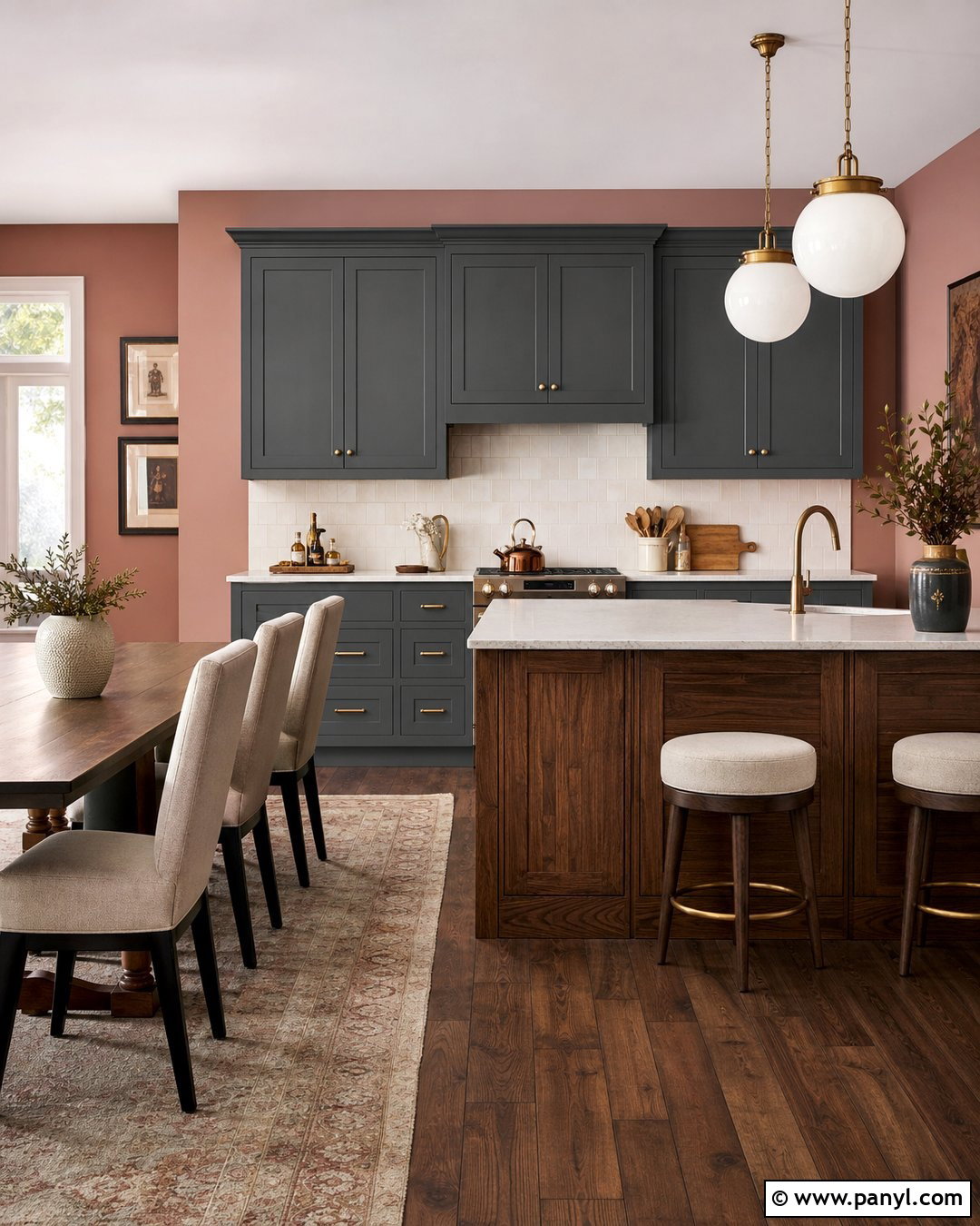 Dusty Rose Walls With Grey Kitchen Cabinets - 30 Grey Kitchen Cabinets Wall Color Ideas