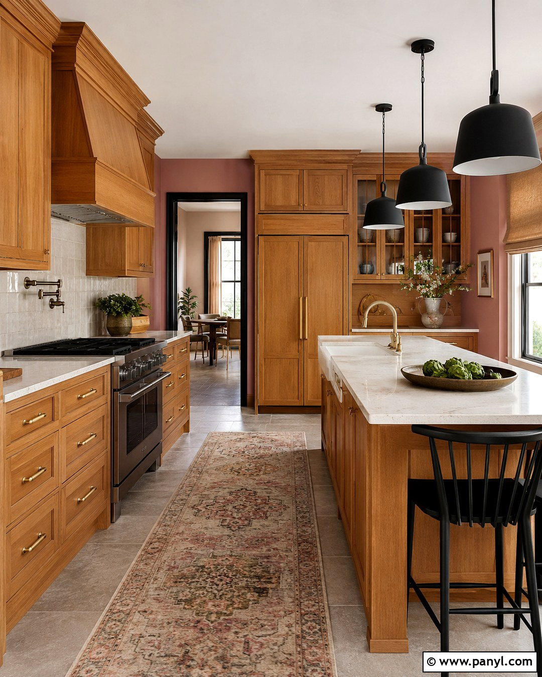 Dusty Rose Walls With Honey Oak Cabinets - 20 Honey Oak Cabinet Kitchen Wall Color Ideas