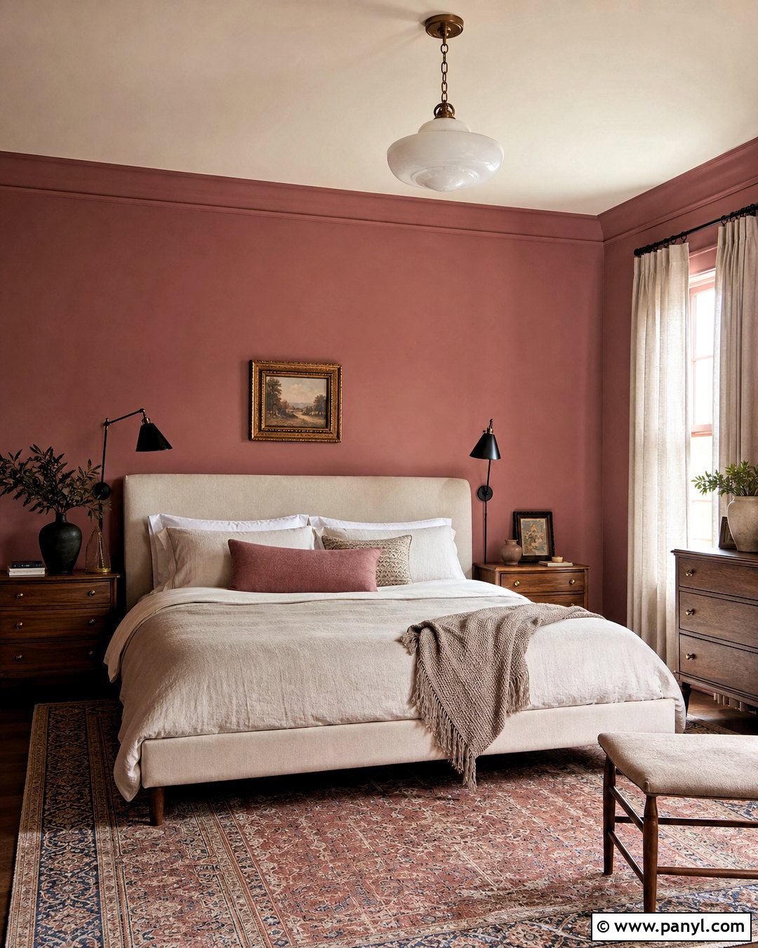Dusty Rose Walls With Warm Ivory Ceiling - 20 wall and ceiling color combinations