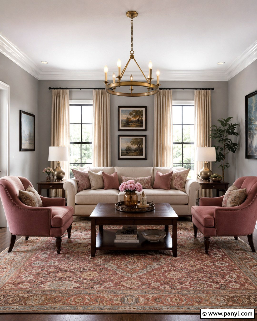 Dusty Rose With Light Gray Walls - 20 Colors That Go With Light Gray Walls