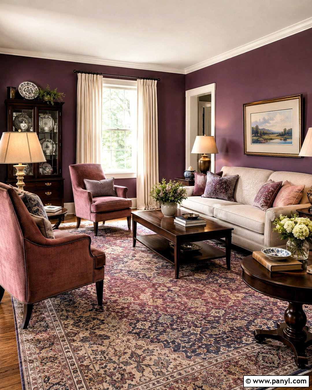Dusty Rose With Purple Walls - 20 colors that go with purple walls