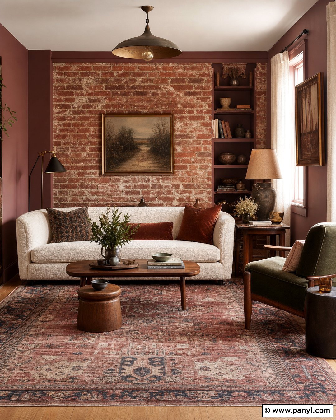 Dusty Rose With Red Brick Wall - 20 Brick Wall Color Matching Ideas