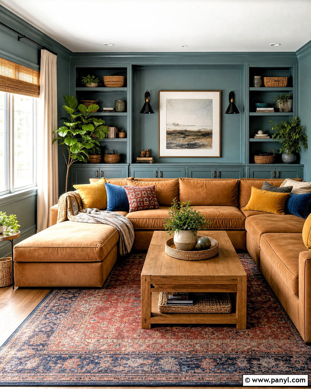 Dusty Teal Wall Color Family Room - 20 wall color design ideas