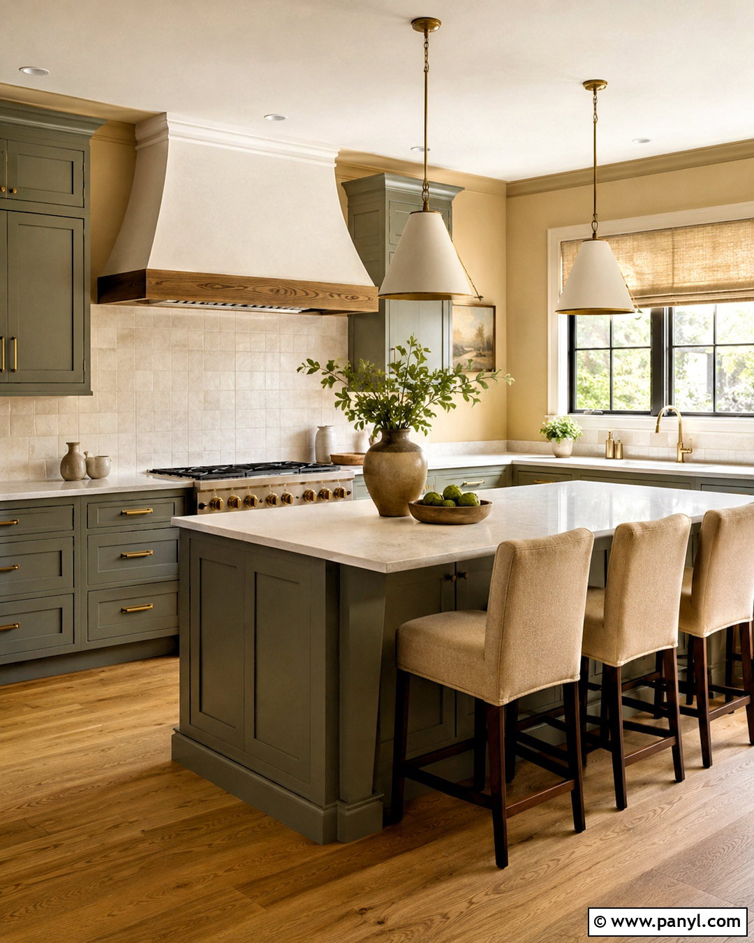 Dusty Yellow Walls With Gray Green Cabinets - 20 Yellow Wall Green Cabinets
