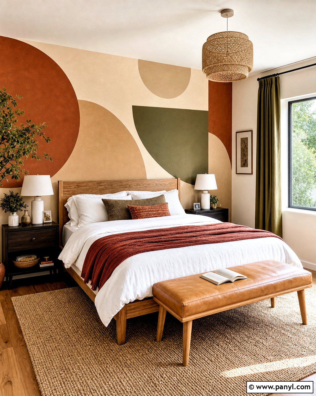 Earth Tone Abstract Geometric Wall - 20 geometric wall paint ideas