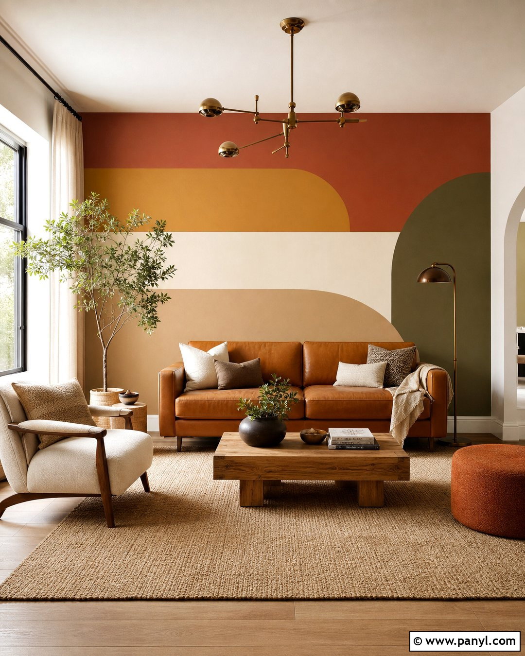 Earth Tone Geometric Wall Pattern - 35 geometric wall paint patterns