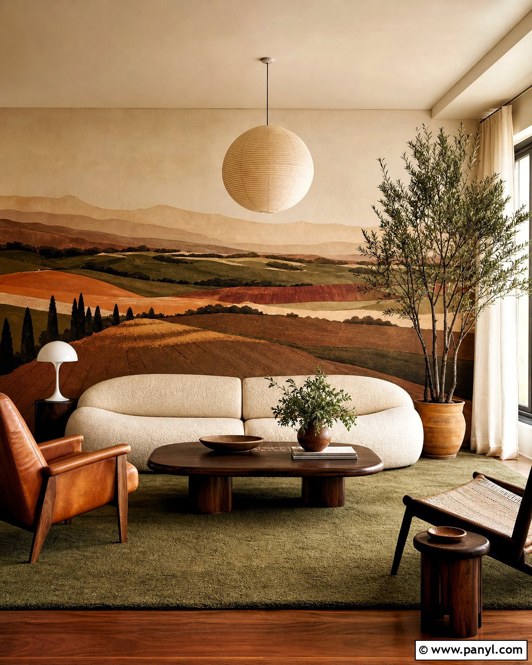 Earth Tone Landscape Wall Mural - 20 70s wall mural ideas