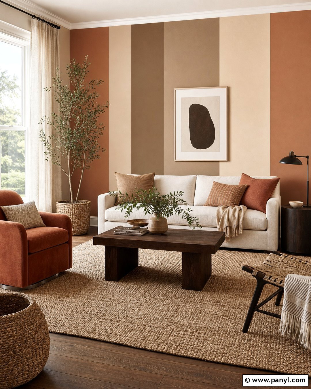 Earth Tone Wall Paint Stripes - 30 Wall Lines Paint Stripes