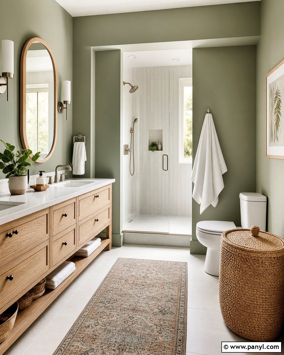 Earthy Green Bathroom Walls - 20 Earthy Green Walls