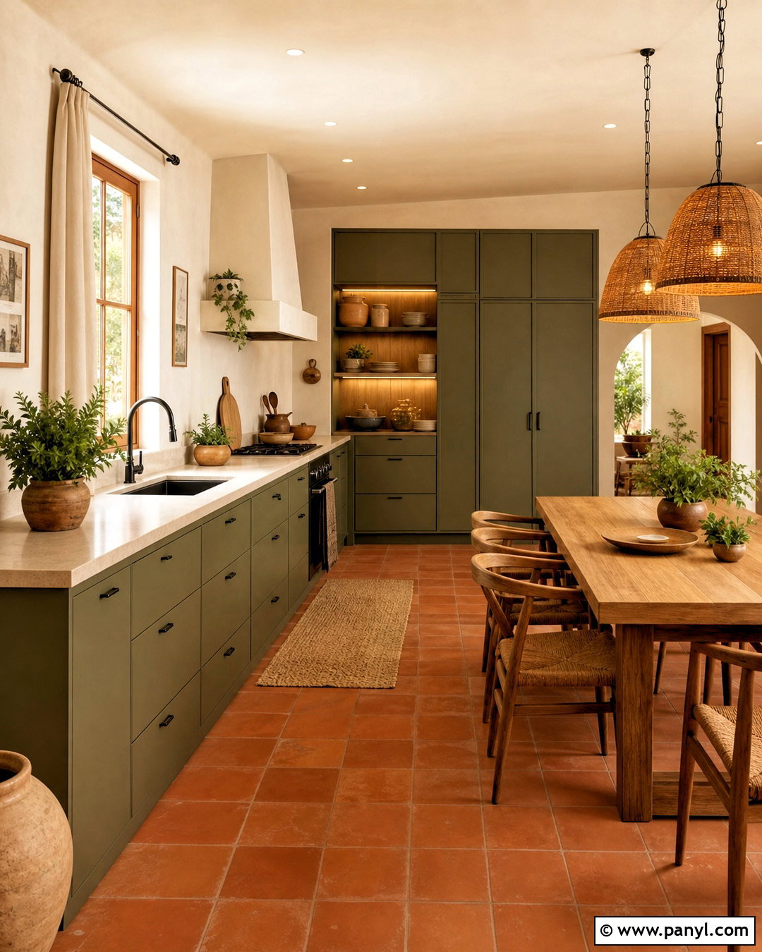 Earthy Green Kitchen With Terracotta - 20 earthy green kitchen ideas