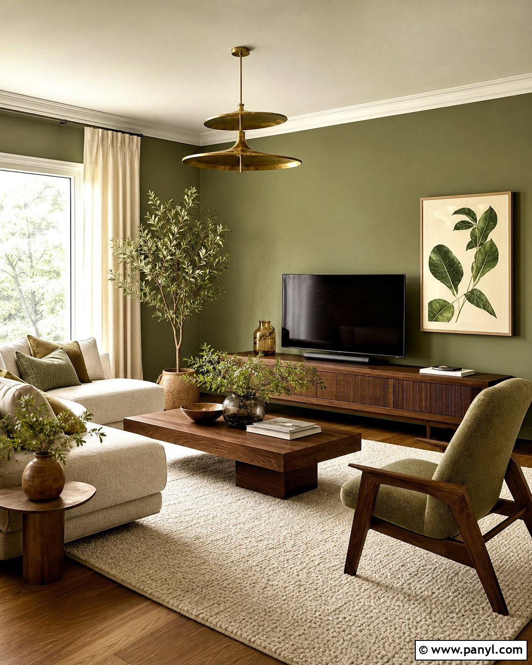 Earthy Green Living Room - 20 modern living room decor ideas