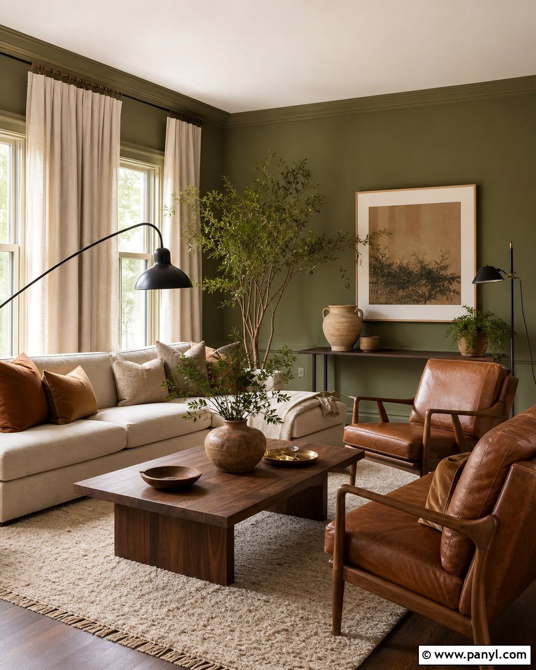 Earthy Green Living Room Walls - 20 Earthy Green Walls