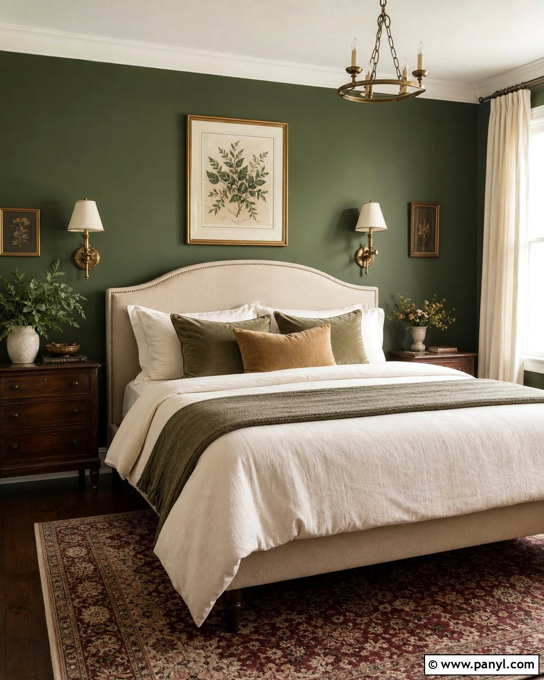 Earthy Green Walls With Brass Decor - 20 Earthy Green Walls