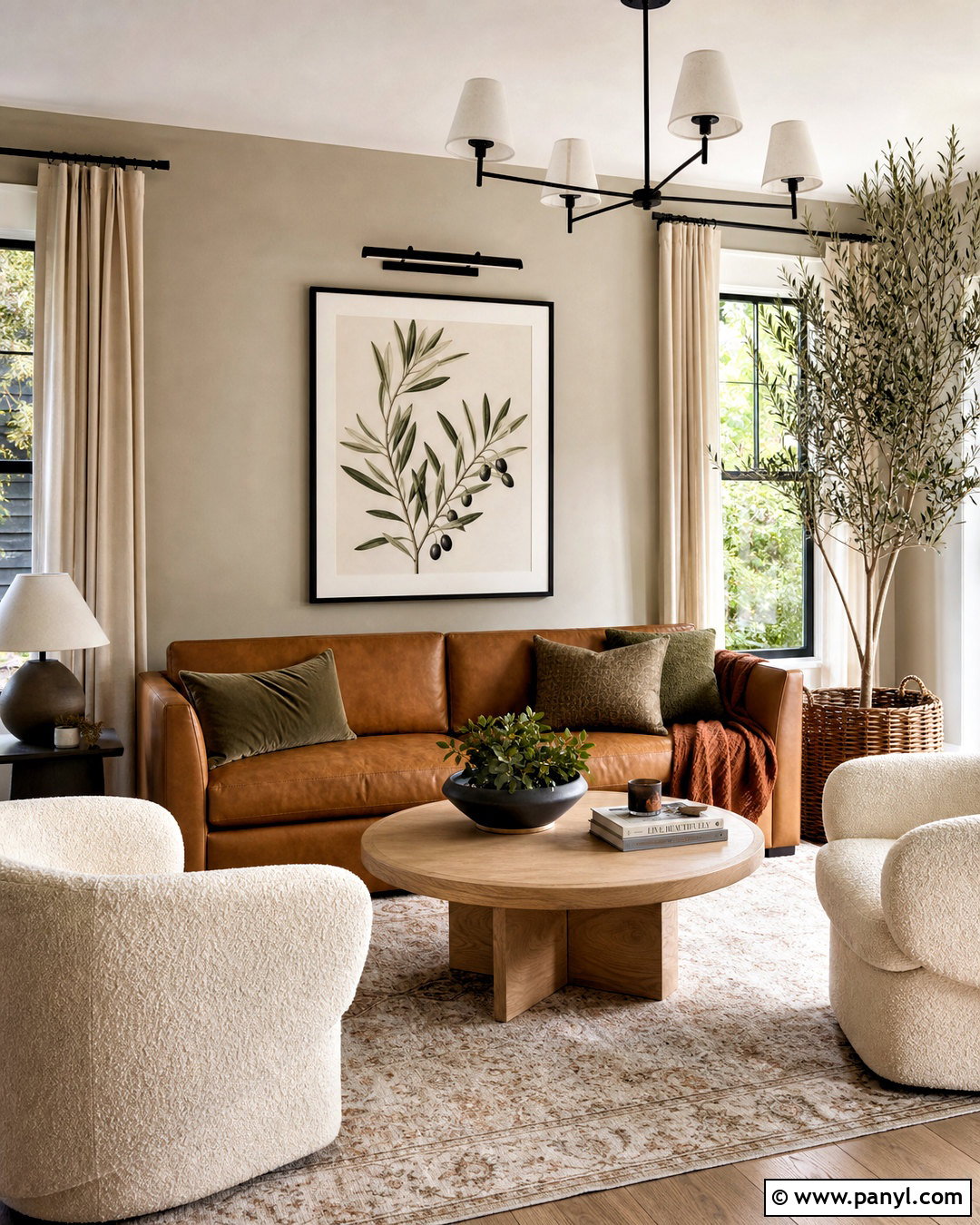 Earthy Living Room With Leather Sofa - 20 warm earthy living room ideas