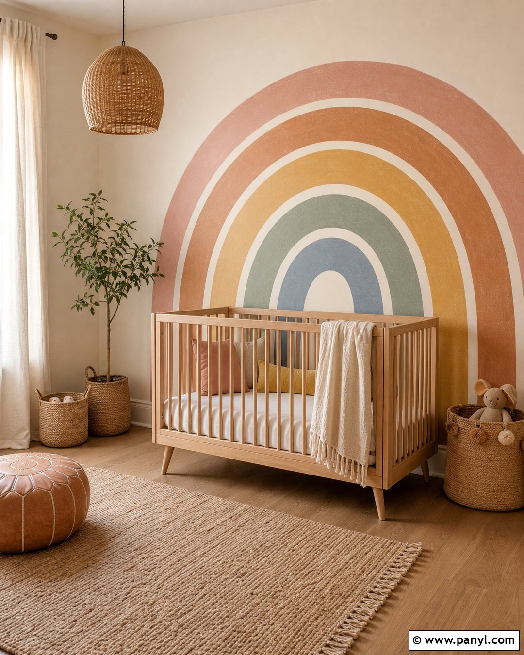 Earthy Pastel Rainbow Wall - 30 Pastel Rainbow Wall Ideas
