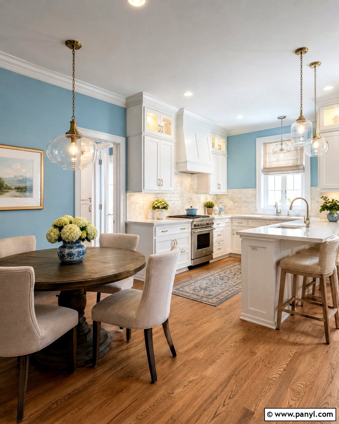 Eat-In Kitchen With Light Blue Walls - 40 light blue kitchen walls
