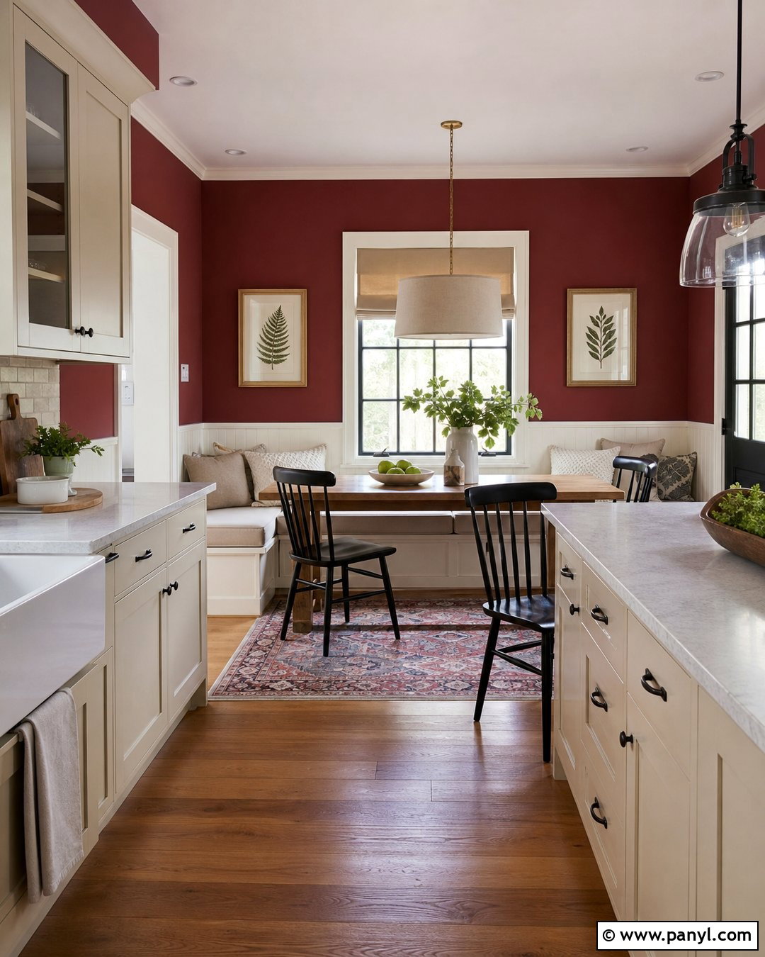 Eat-In Kitchen With Red Walls - 35 red kitchen walls