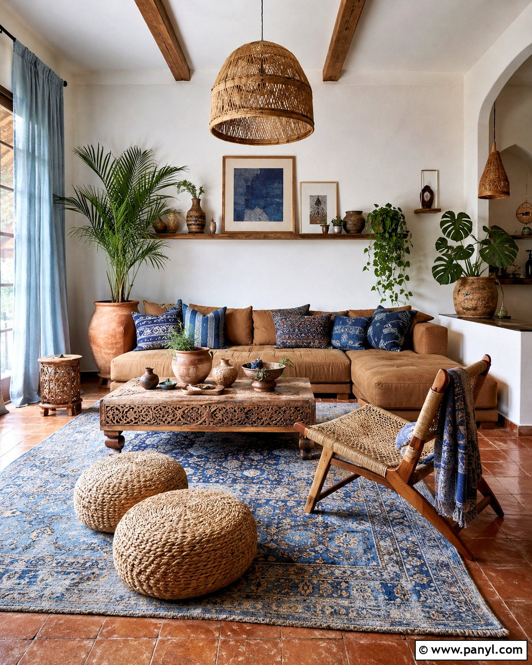 Eclectic Brown And Blue Living Room - 20 brown and blue living room ideas