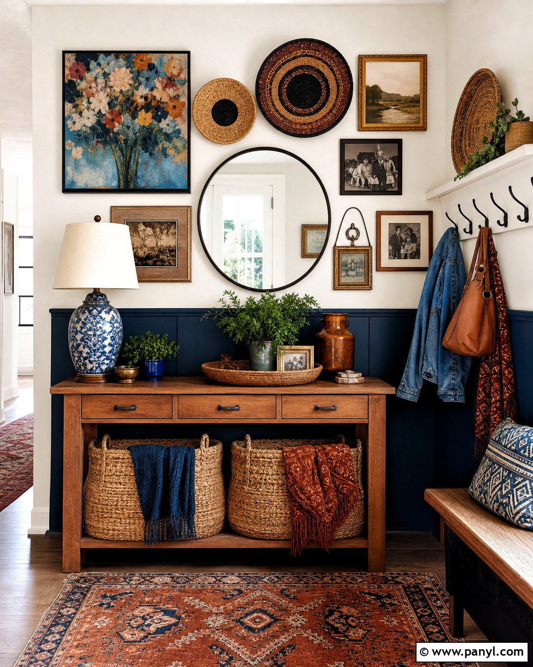 Eclectic Entryway Wall - 20 eclectic wall ideas