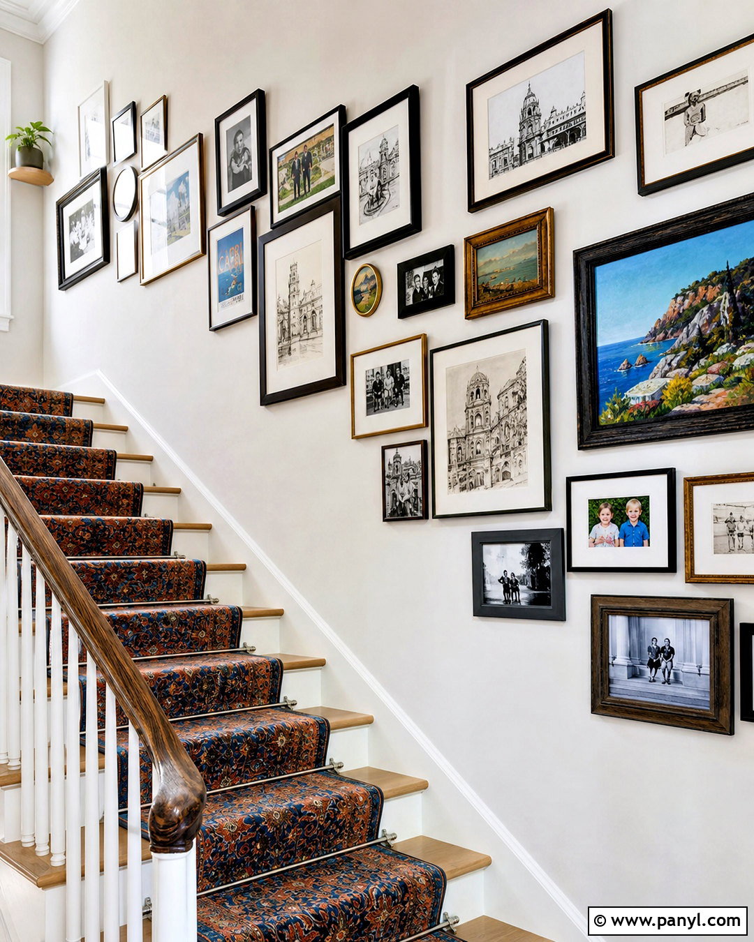 Eclectic Staircase Wall - 20 eclectic wall ideas
