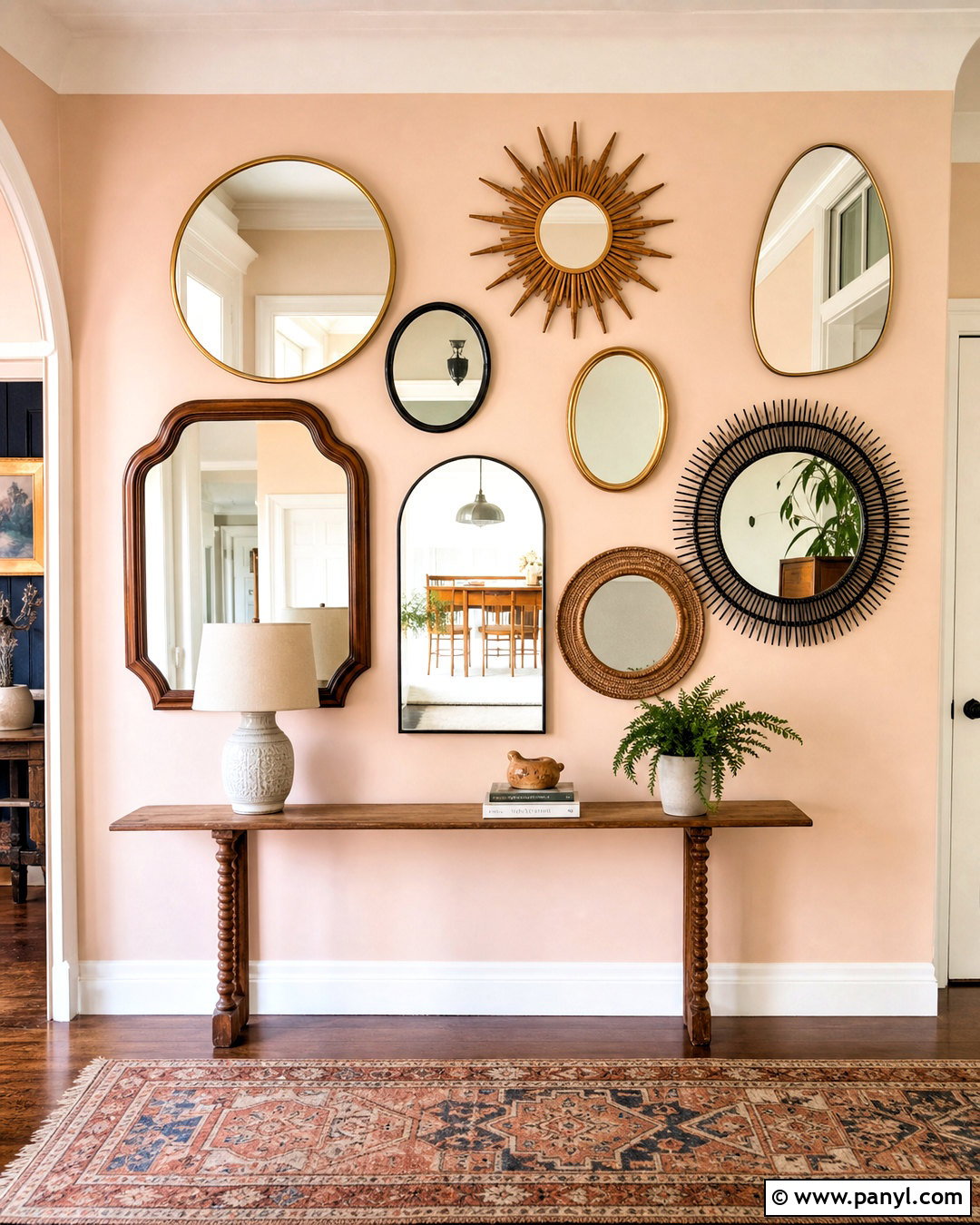 Eclectic Wall With Mirrors - 20 eclectic wall ideas