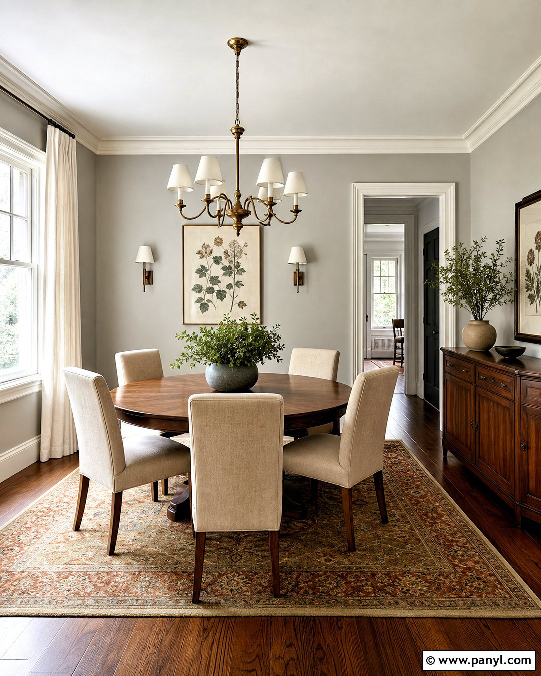 Edgecomb Gray Dining Room - 20 warm gray paint color ideas