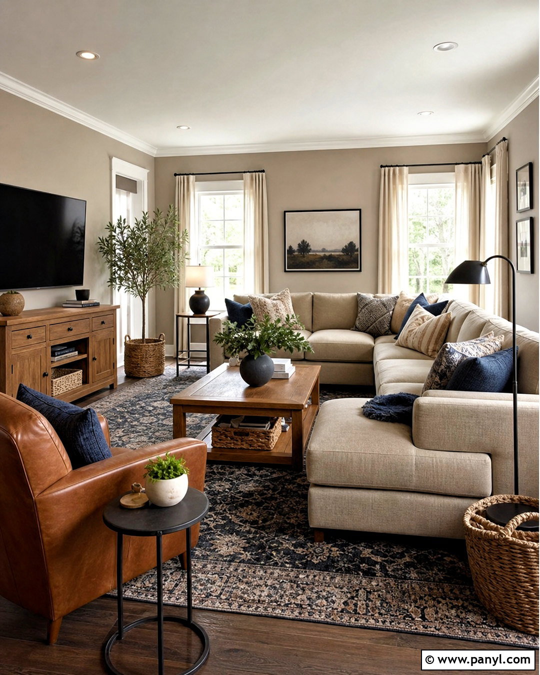 Edgecomb Gray Family Room - 20 benjamin moore paint colors