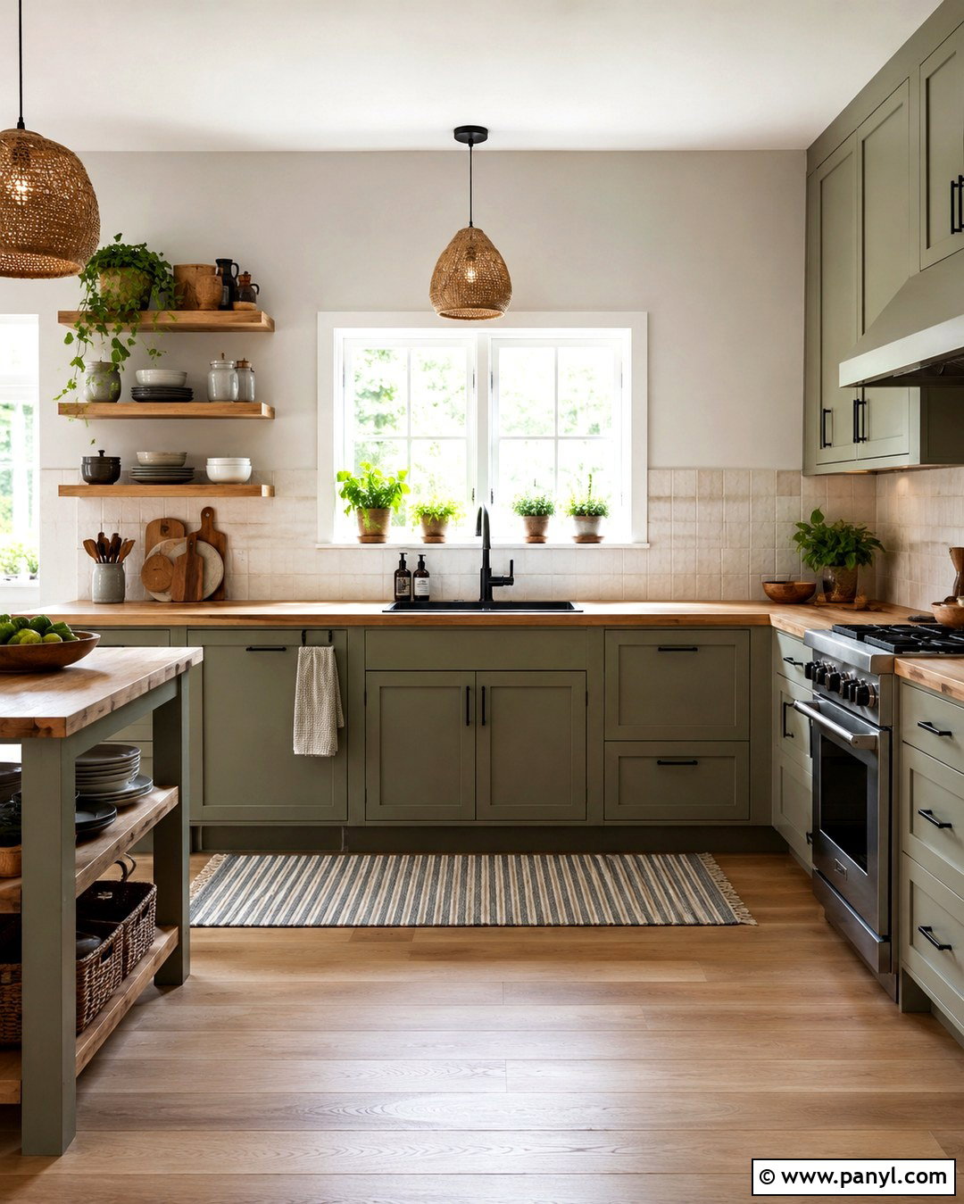 Edgecomb Gray Kitchen Walls With Butcher Block Counters - 20 Edgecomb Gray Kitchen Walls