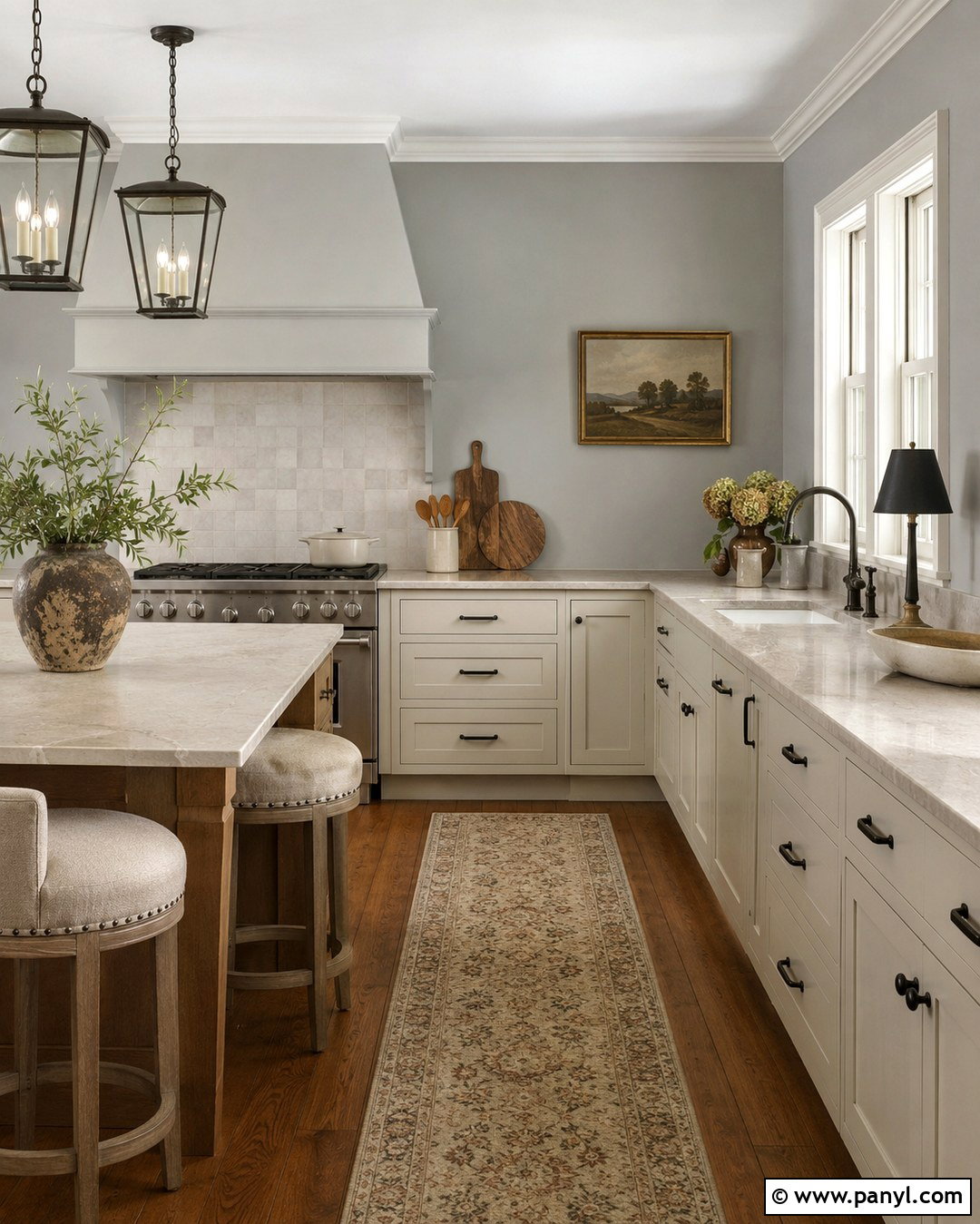 Edgecomb Gray Kitchen Walls With Cream Cabinets - 20 Edgecomb Gray Kitchen Walls