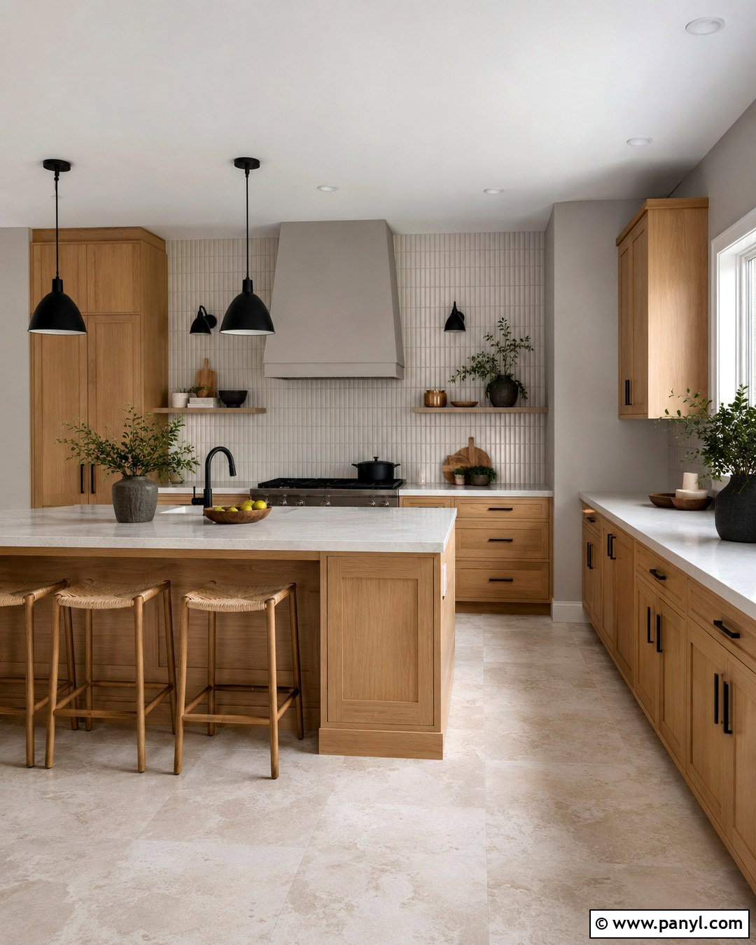 Edgecomb Gray Kitchen Walls With Oak Cabinets - 20 Edgecomb Gray Kitchen Walls