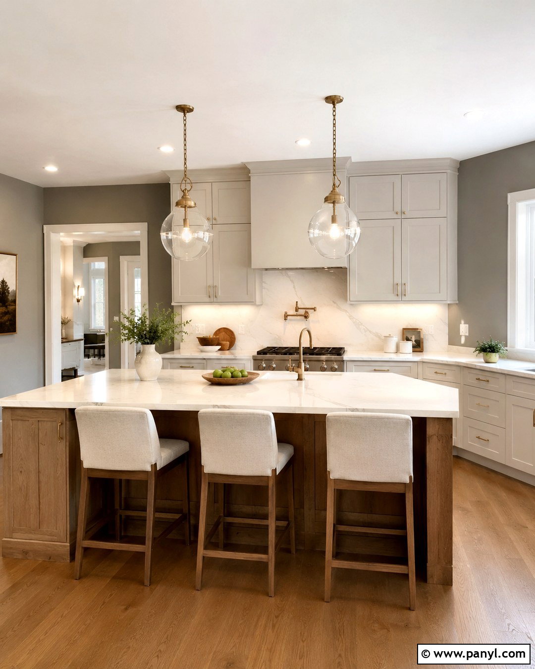Edgecomb Gray Kitchen Walls With Quartz Countertops - 20 Edgecomb Gray Kitchen Walls