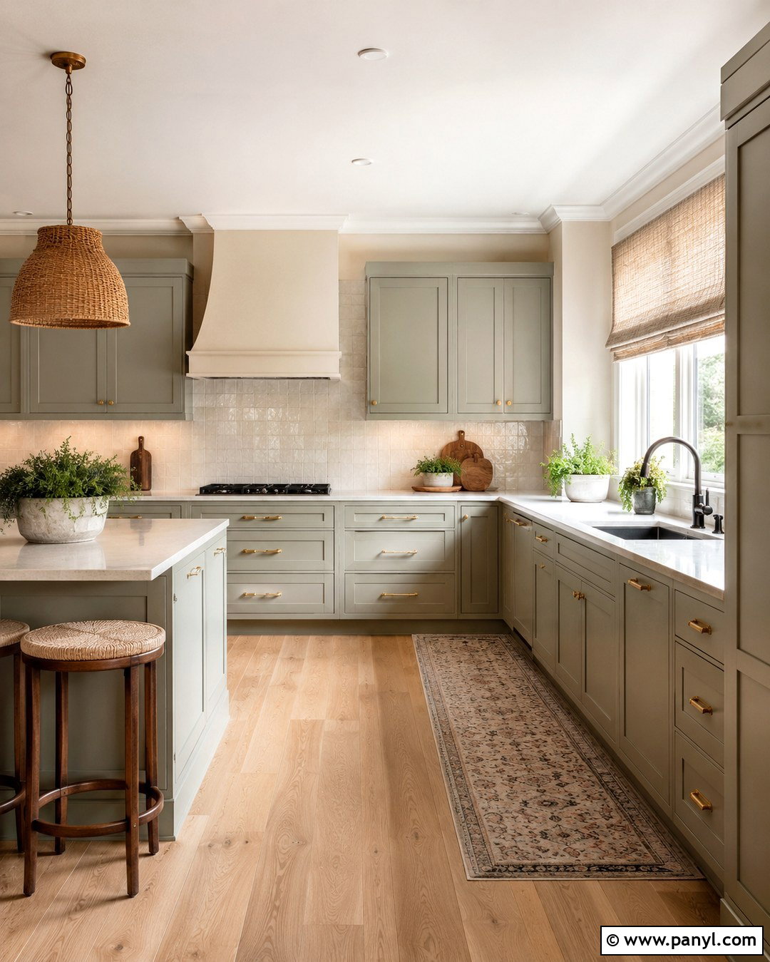 Edgecomb Gray Kitchen Walls With Sage Green Cabinets - 20 Edgecomb Gray Kitchen Walls