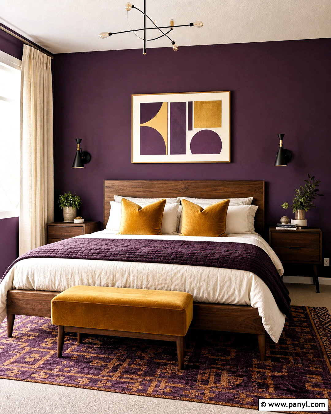 Eggplant And Mustard Bedroom - 20 eggplant bedroom ideas