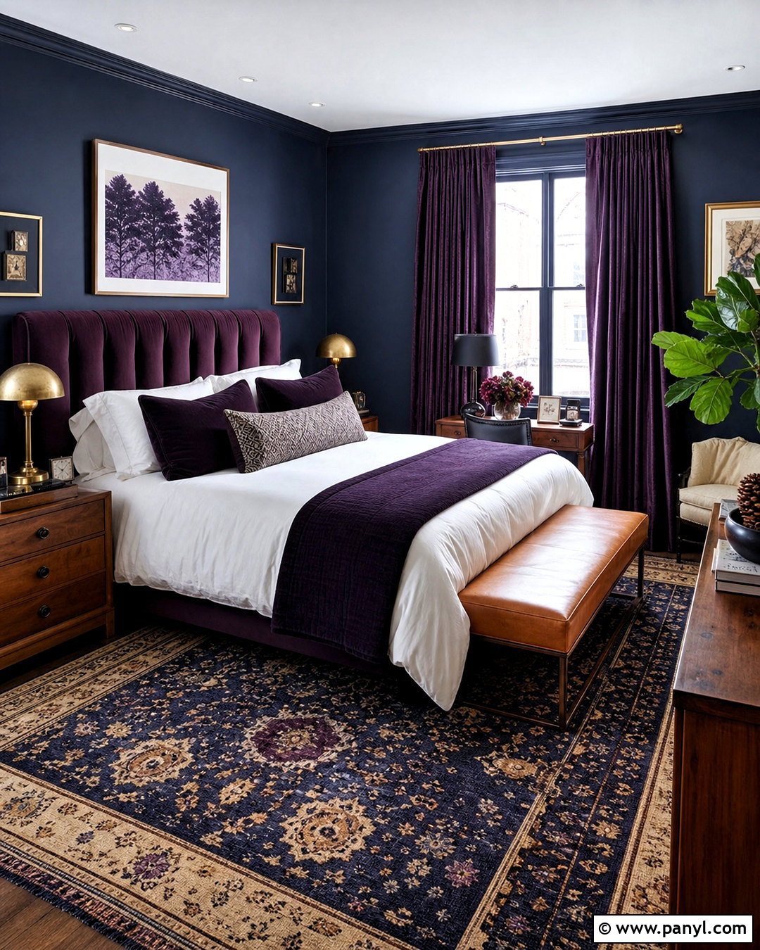 Eggplant And Navy Bedroom - 20 eggplant bedroom ideas